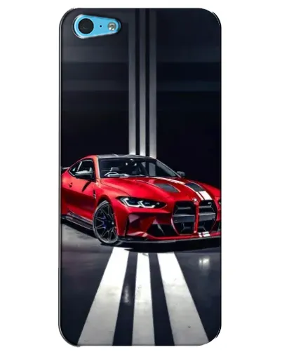 Чохол для iPhone 5c з картинкою «Червона BMW на дорозі»