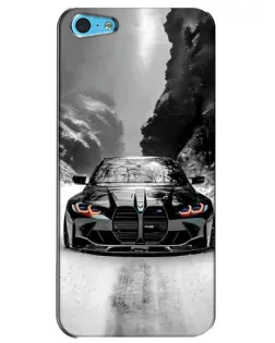 Чехол для iPhone 5c с картинкой «BMW — акварельный дрифт»