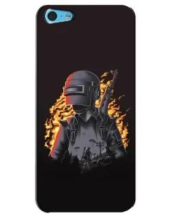 Чехол для iPhone 5c с картинкой «PUBG — огненный силуэт»
