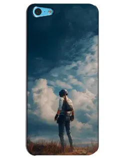 Чехол для iPhone 5c с картинкой «Герой PUBG на скале»