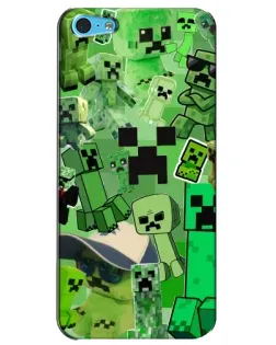 Чехол для iPhone 5c с картинкой «Криперы Minecraft»