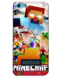 Чехол для iPhone 5c с картинкой «Minecraft герои игры»