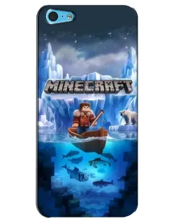 Чехол для iPhone 5c с картинкой «Minecraft ледяной мир»
