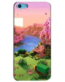Чехол для iPhone 5c с картинкой «Розовое дерево Minecraft»