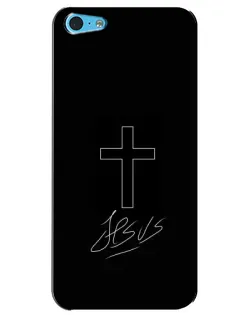 Чехол для iPhone 5c с картинкой «Графический крест Jesus»