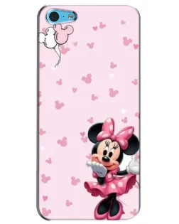 Чохол для iPhone 5c з картинкою «Мінні Маус та сердечка»