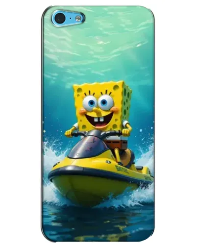 Чохол для iPhone 5c з картинкою «Спанч Боб на гідроциклі»