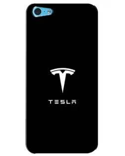 Чохол для iPhone 5c з картинкою «Tesla White Logo»