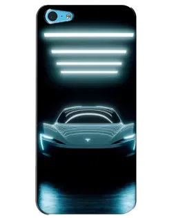 Чохол для iPhone 5c з картинкою «Tesla в неоні»