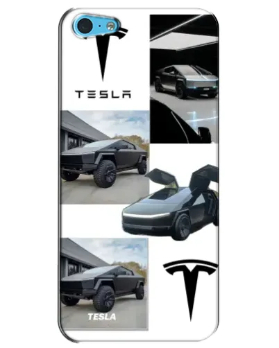 Чохол для iPhone 5c з картинкою «Колаж Cybertruck Tesla»