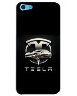 Чохол для iPhone 5c з картинкою «Tesla — срібне авто»