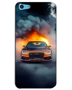 Чохол для iPhone 5c з картинкою «Audi у вогняному диму»