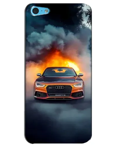 Чохол для iPhone 5c з картинкою «Audi у вогняному диму»
