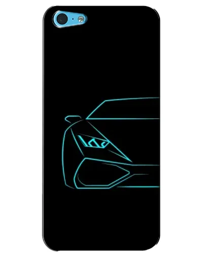 Чохол для iPhone 5c з картинкою «Блакитний силует Lamborghini»