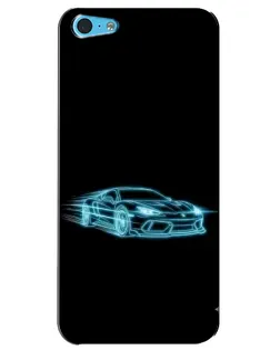 Чохол для iPhone 5c з картинкою «Неоновий контур Lamborghini»