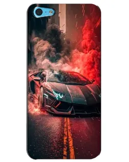 Чохол для iPhone 5c з картинкою «Lamborghini червоний дим»