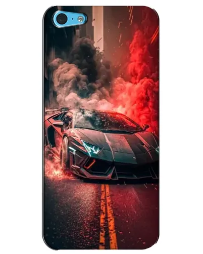 Чохол для iPhone 5c з картинкою «Lamborghini червоний дим»