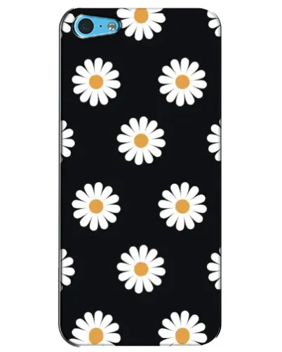Чохол для iPhone 5c з картинкою «Ромашки на чорному»