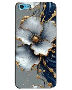 Чохол для iPhone 5c з картинкою «Біла квітка та золотий флюїд»