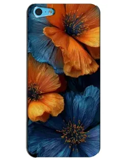 Чохол для iPhone 5c з картинкою «Яскрава синьо-помаранчева флора»