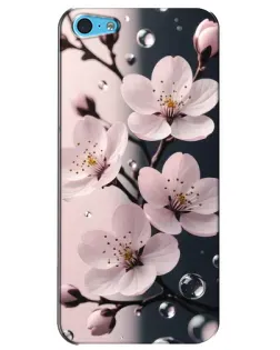 Чохол для iPhone 5c з картинкою «Ніжня сакура та краплі»