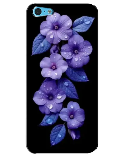 Чохол для iPhone 5c з картинкою «Фіолетові квіти з росою»