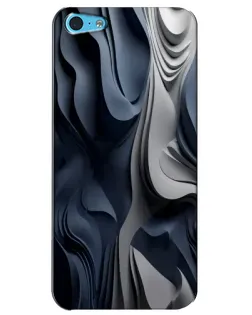 Чохол для iPhone 5c з картинкою «Об'ємні сині складки»