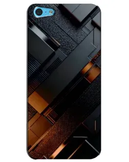 Чохол для iPhone 5c з картинкою «Чорні геометричні блоки»