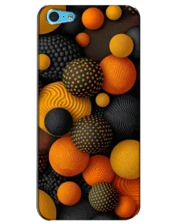 Чохол для iPhone 5c з картинкою «Об'ємні помаранчеві сфери»