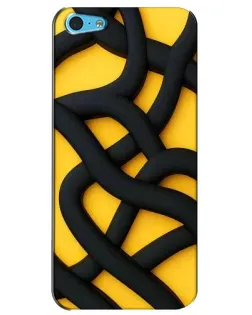 Чохол для iPhone 5c з картинкою «Чорне жовте переплетення»