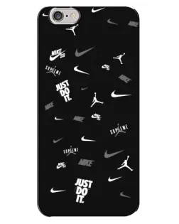 Чохол для iPhone 6 Plus / 6s Plus з картинкою «Nike Black Pattern»