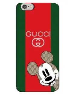 Чехол для iPhone 6 Plus / 6s Plus с картинкой «Gucci — полосы и Микки»