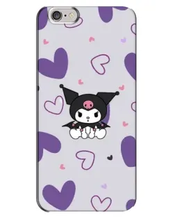 Чехол для iPhone 6 Plus / 6s Plus с картинкой «Kuromi и лавандовые сердца»