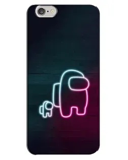 Чехол для iPhone 6 Plus / 6s Plus с картинкой «Among Us неон-арт»