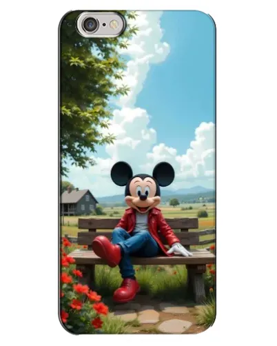 Чехол для iPhone 6 Plus / 6s Plus с картинкой «Микки на скамейке»