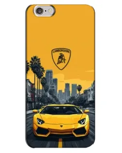 Чохол для iPhone 6 Plus / 6s Plus з картинкою «Жовтий Lamborghini місто»