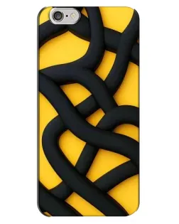 Чохол для iPhone 6 Plus / 6s Plus з картинкою «Чорне жовте переплетення»