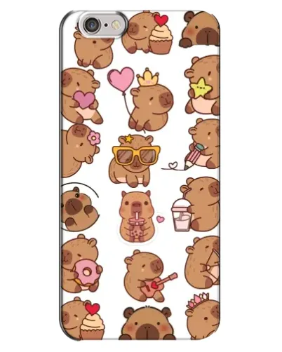 Чехол для iPhone 6 Plus / 6s Plus с картинкой «Стикерпак с капибарами»
