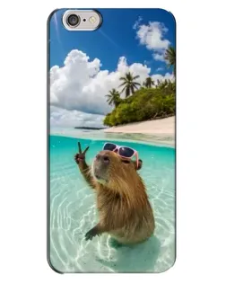 Чехол для iPhone 6 Plus / 6s Plus с картинкой «Капибара на море»