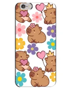 Чехол для iPhone 6 Plus / 6s Plus с картинкой «Цветочный паттерн капибар»