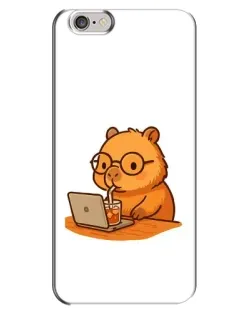 Чехол для iPhone 6 Plus / 6s Plus с картинкой «Капибара с ноутбуком»