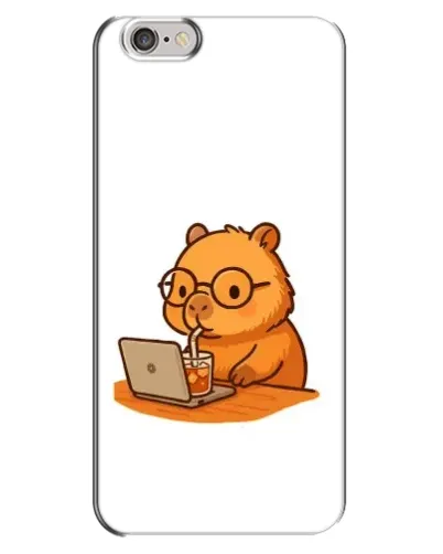 Чехол для iPhone 6 Plus / 6s Plus с картинкой «Капибара с ноутбуком»