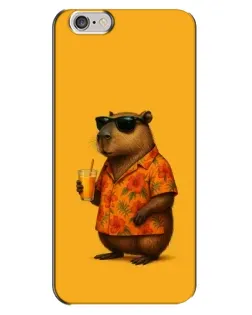 Чехол для iPhone 6 Plus / 6s Plus с картинкой «Капибара на отдыхе»