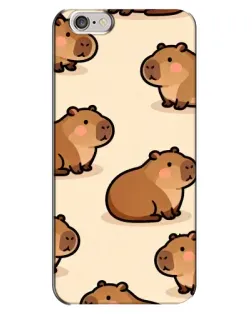 Чехол для iPhone 6 Plus / 6s Plus с картинкой «Паттерн милых капибар»