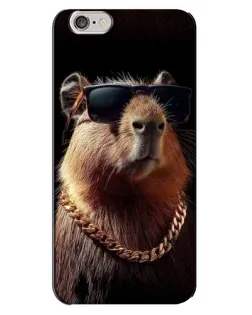 Чехол для iPhone 6 Plus / 6s Plus с картинкой «Капибара золотая цепь»