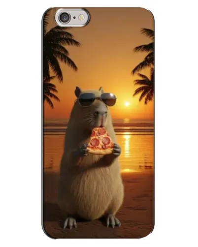 Чехол для iPhone 6 Plus / 6s Plus с картинкой «Капибара с пиццей»