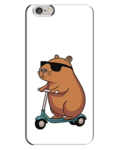 Чехол для iPhone 6 Plus / 6s Plus с картинкой «Капибара на самокате»