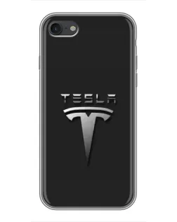 Чохол для iPhone 6 / 6s з картинкою «Сталевий логотип Tesla»