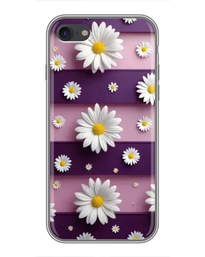 Чохол для iPhone 6 / 6s з картинкою «Ромашки на фіолетовому»
