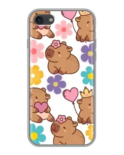 Чохол для iPhone 6 / 6s з картинкою «Квітковий паттерн капібар»